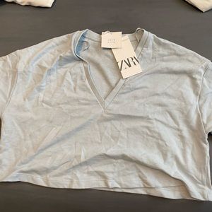 Baby blue Zara v neck, small